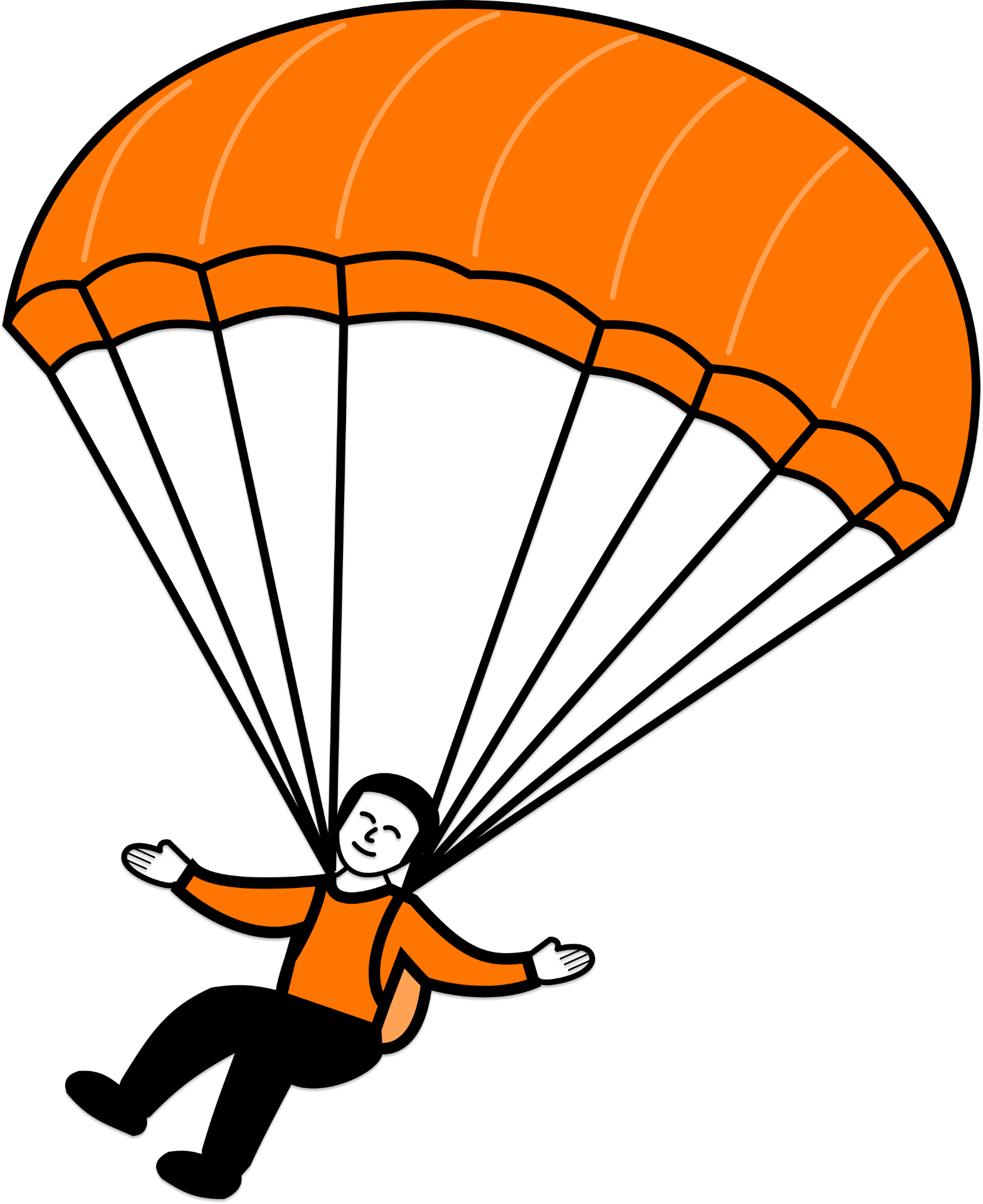 Illustration of a person calmly parachuting down